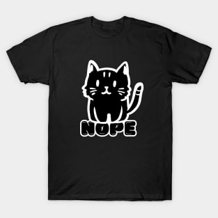 Cute Black Cat Say Nope T-Shirt